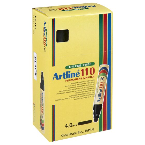 Artline 110 Permanent Marker – 4mm Bullet Nib, Black