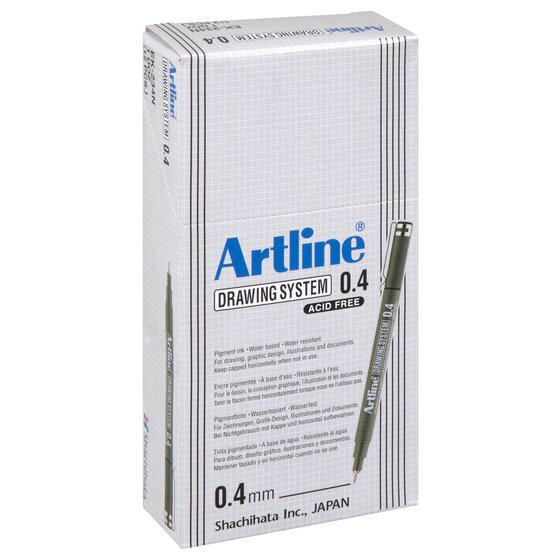 Artline 234 Drawing System Pen, 0.4mm Nib, Black Ink