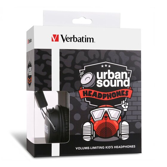 Verbatim Urban Sound Kids' Headphones – Volume-Limited, 3.5mm, Black