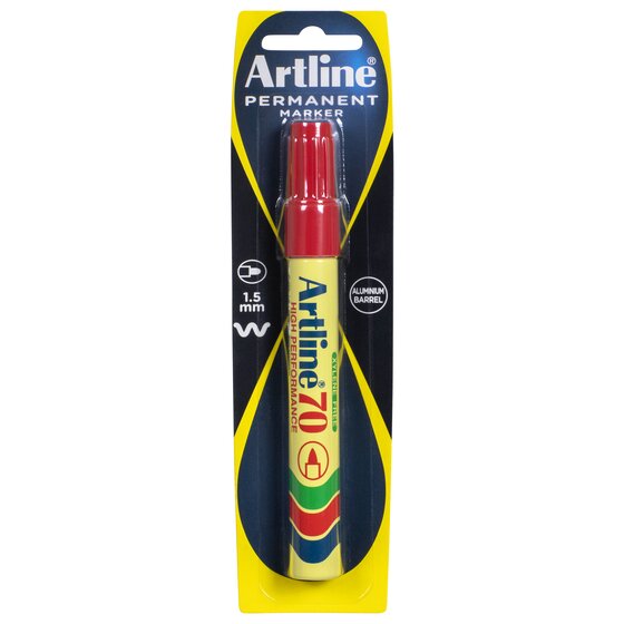 Artline 70 Permanent Marker – 1.5mm Bullet Nib, Red