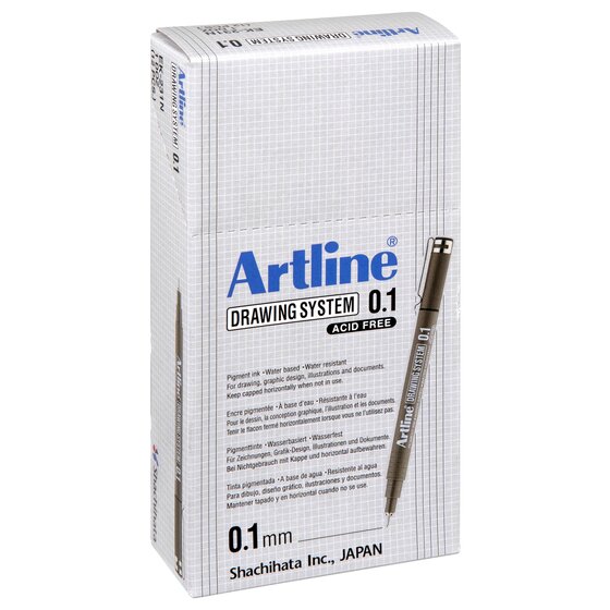 Artline 231 Drawing System Pen 0.1mm Black – Precision Technical Drawing & Ruling Pen