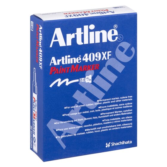 Artline 409 Permanent Paint Marker – 4.0mm Chisel, Black | Indoor & Outdoor Use