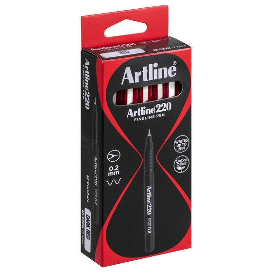 ARTLINE 220 FINELINER PEN 0.2MM RED