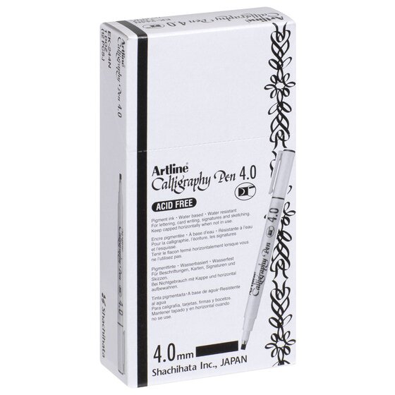 Artline 244 Calligraphy Pen – Black, 4 mm Tip