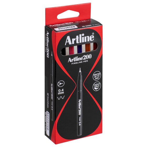Artline 200 Fineliner Pen 0.4mm – Assorted Colours