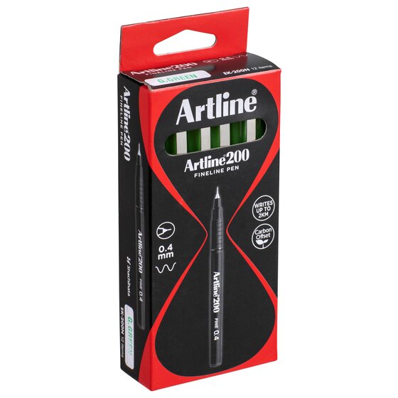 Artline 200 Bright Fineliner Pen 0.4mm – Green