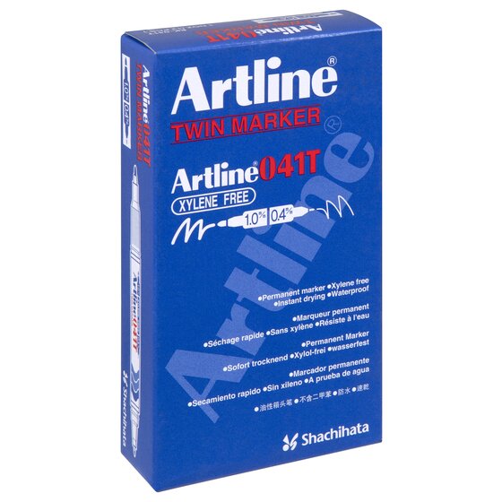 Artline 041T Permanent Dual Nib Marker – Black