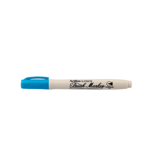 Artline Supreme Brush Marker – Sky Blue | Water-Based Permanent Ink for Card & Paper