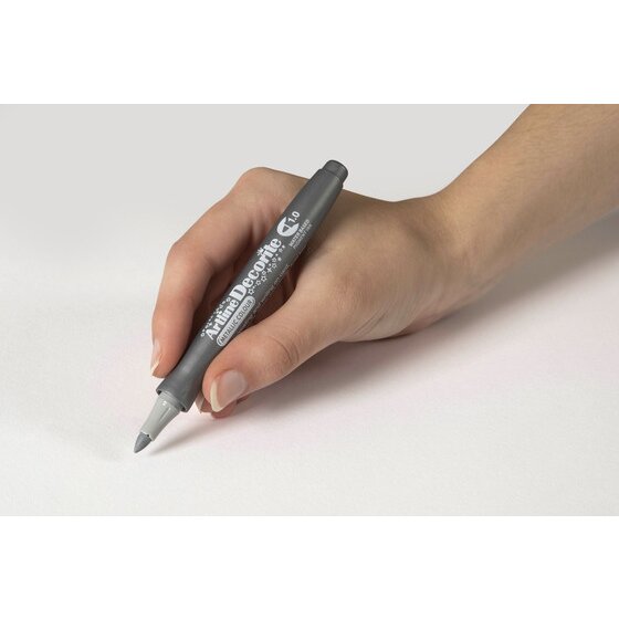 Artline Decorite Metallic Marker – Silver, 1.0 Tip | Opaque Ink for Glass, Metal, Plastic & Card