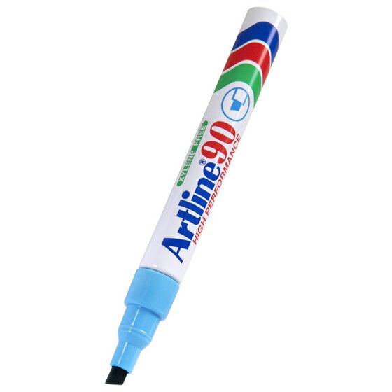 Artline 90 Permanent Marker – 5mm Chisel Nib, Light Blue