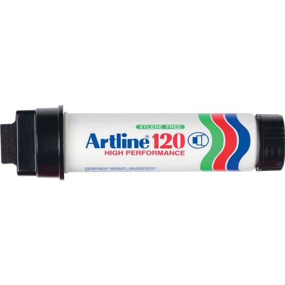Artline 120 Permanent Marker – 20mm Wedge Nib, Black