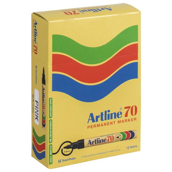 Artline 70 Permanent Marker – 1.5mm Bullet Nib, Pink