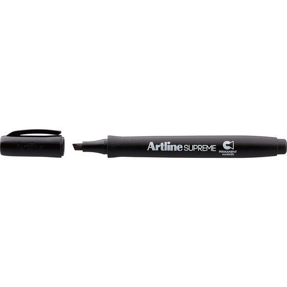 Artline Supreme Permanent Marker – Chisel Tip, Black, Antimicrobial