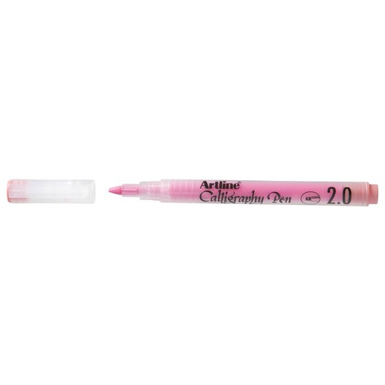 Artline Calligraphy Pen 2.0mm – Pastel Pink | Water-Based Pigment Ink