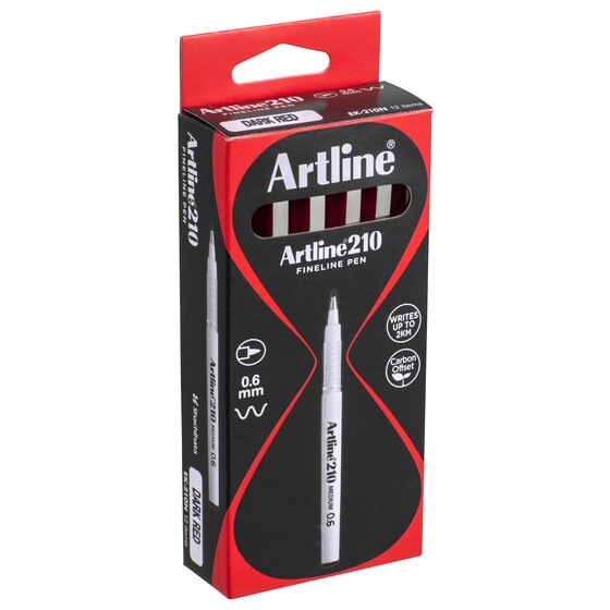Artline 210 Fineliner Pen 0.6mm – Red | Stand-Out Marking That Doesn't Smear