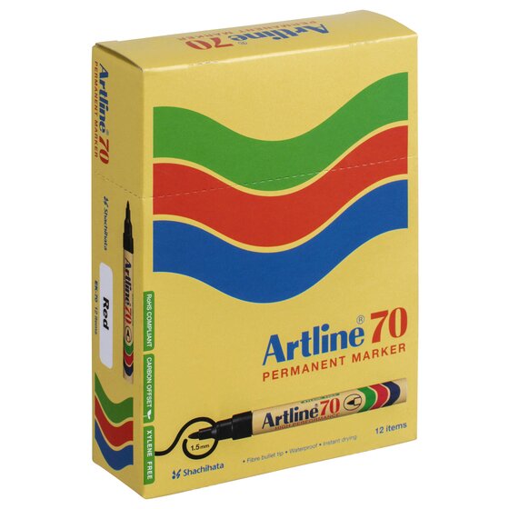 ARTLINE 70 PERMANENT MARKER 1.5MM BULLET NIB RED