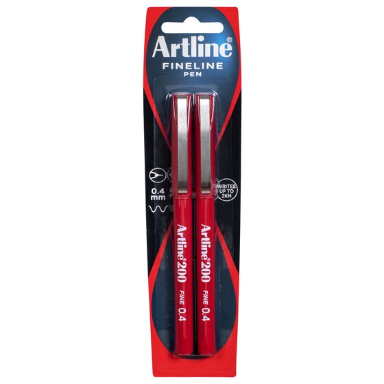 Artline 200 Fineliner Pen 0.4mm Red
