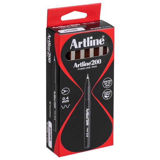 Artline 200 Fineliner Pen 0.4mm – Brown