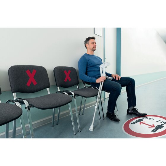 Durable Floor Marking Sticker – Red Cross, Pack of 5 (Removable)
