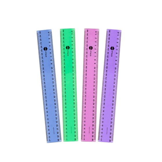 Marbig Ruler 30cm – Fluorescent Colour, Metric