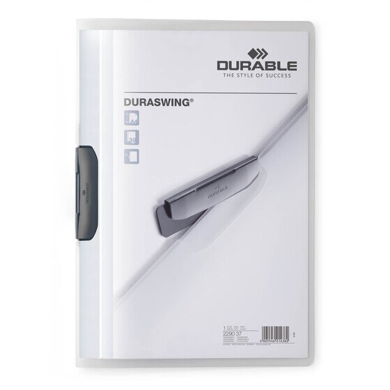 Durable DuraSwing Document File – A4, 30 Sheet Capacity, Graphite & Clear