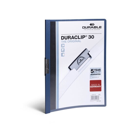 Durable Duraclip Document File A4 – 30 Sheets, Dark Blue