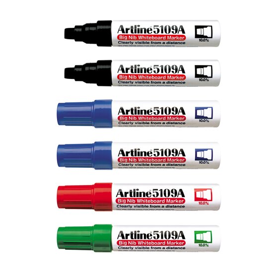 Artline 5109A Whiteboard Marker – 10mm Chisel Nib, Assorted Colours