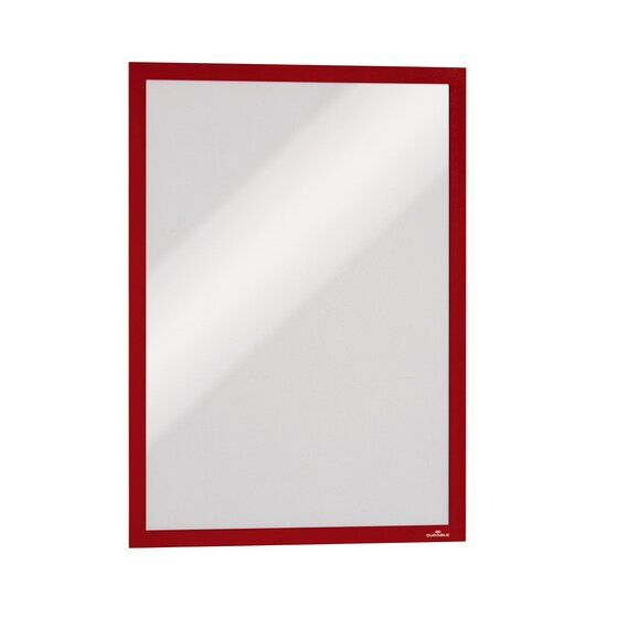Durable Duraframe Self-Adhesive Sign Holder – A3 Red (Pack of 2)