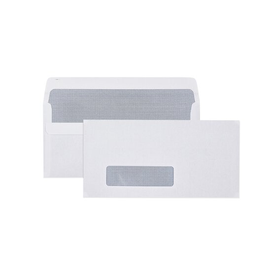 Cumberland Self-Seal Window Secretive Envelope | 80gsm DL 110x220mm White | Box of 500
