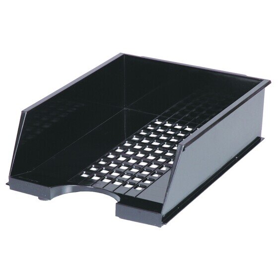 Esselte Industry Document Tray — Black | Extra-High Sides, Lattice Design