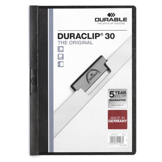 Durable Duraclip Document File A4 30-Sheet Black