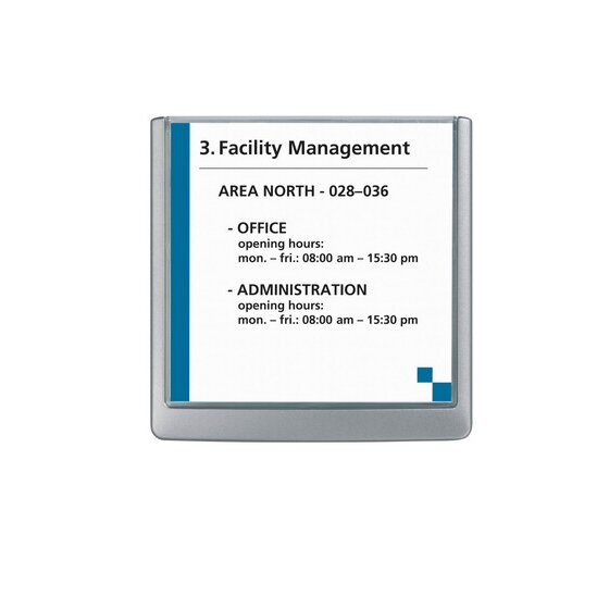 Durable Click Sign – 149 x 148.5 mm Insert, Grey | Door & Wall Signage