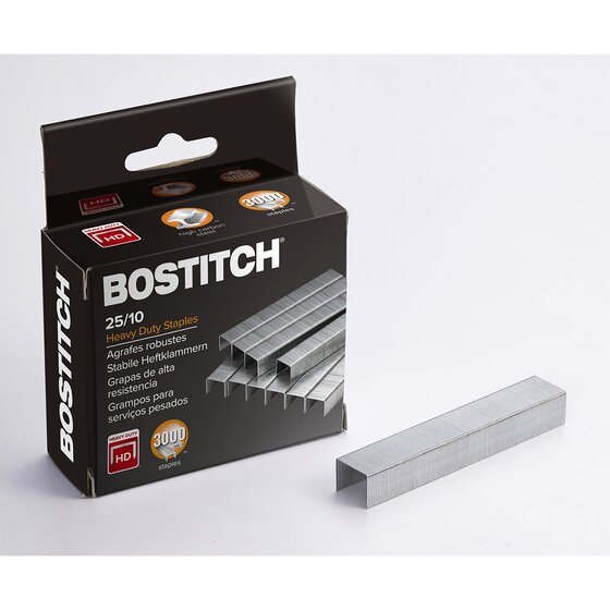 Bostitch Staples 25/10mm — Box of 3000 | Heavy-Duty, Up to 65 Sheets