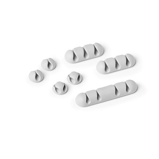 Durable CAVOLINE Self-Adhesive Cable Clips – Mixed Grey | Pack of 7