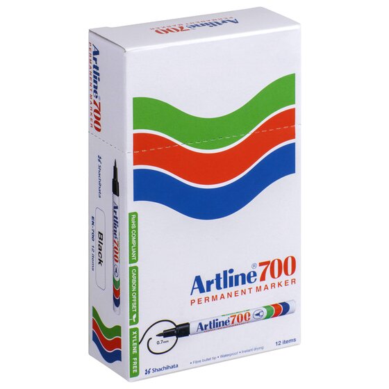 Artline 700 Permanent Marker – 0.7mm Bullet Nib, Black