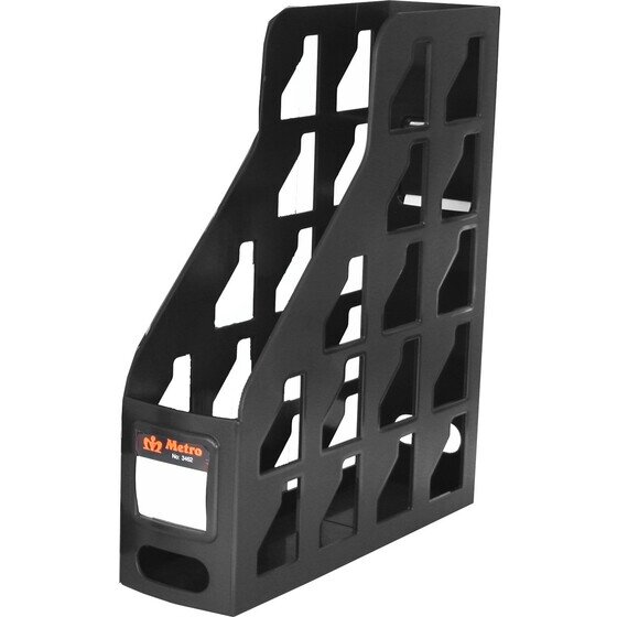 Metro 3462 Magazine File – Black | Wide Desk Storage for Binders & Phone Books