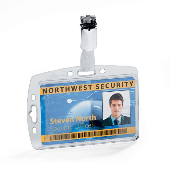 Durable Security Pass Holder with Rotating Clip – Box of 25 | 54 x 87mm