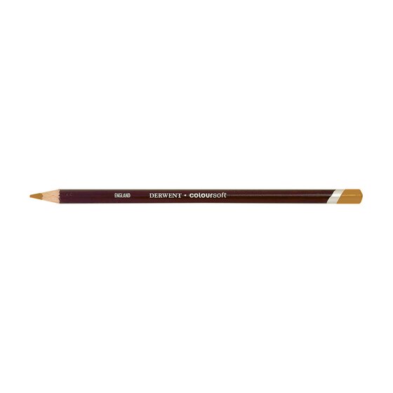 Derwent Coloursoft Pencil – Ochre C590 | Soft Velvety Coloured Pencil for Drawing & Sketching