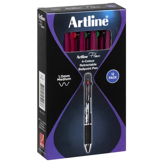 ARTLINE FLOW 4C Retractable Gel Pen – Charcoal