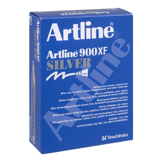 Artline 900 Metallic Permanent Marker – Silver, 2.3mm Bullet Nib