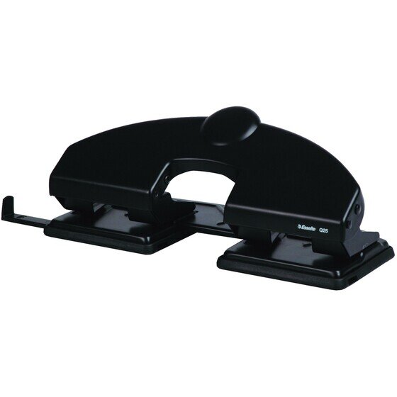 Esselte Punch 4H – 25 Sheet Desktop Punch, Black Enamelled Metal