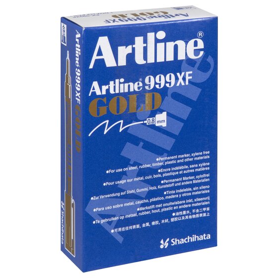 Artline 999 Metallic Permanent Marker – 0.8mm Plastic Nib, Gold
