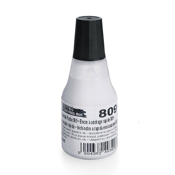 COLOP 809 Quick Drying Ink Premium – 25ml White | Solvent-Based Refill for Felt Pads & Rubber Text Plates