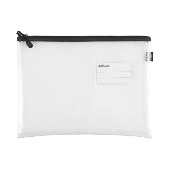 Celco Clear Mesh Document Case A4 – 345 x 250mm with Reinforced Zips