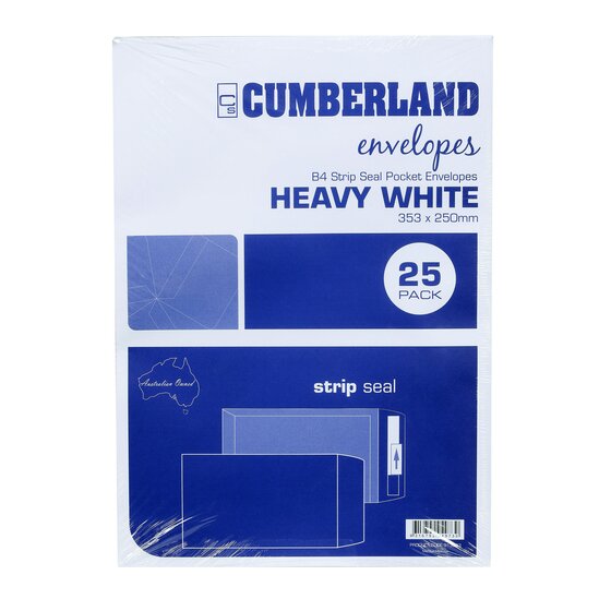 Cumberland Strip Seal Pocket Envelope – B4 (353 x 250mm) 100gsm White