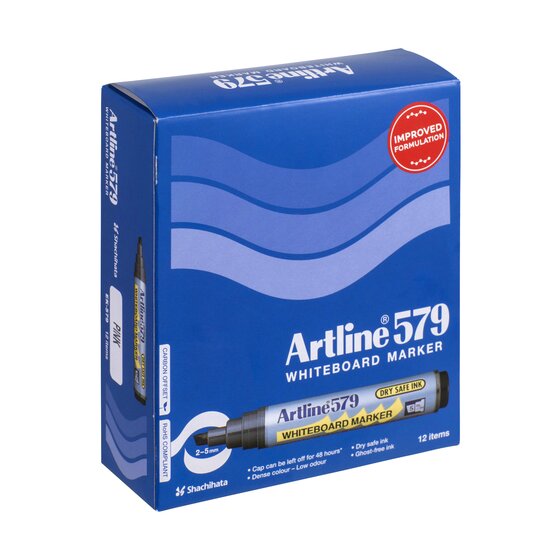 Artline 579 Whiteboard Marker – 5mm Chisel Nib, Pink