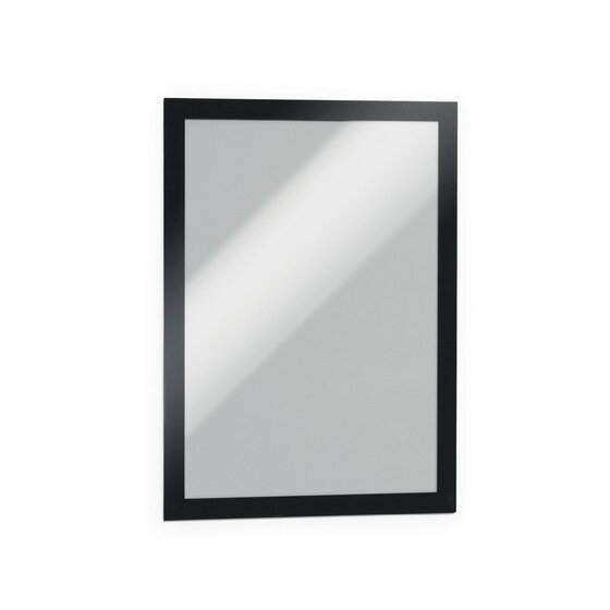 Durable Duraframe Self-Adhesive Sign Holder A4 Black Pack of 2