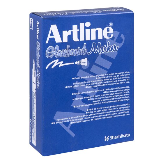 Artline Glass Marker 2mm White – Bold Pigment for Glass, Mirrors & Glossy Surfaces