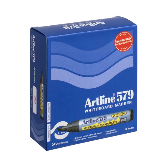 ARTLINE 579 WHITEBOARD MARKER 5MM CHISEL NIB RED
