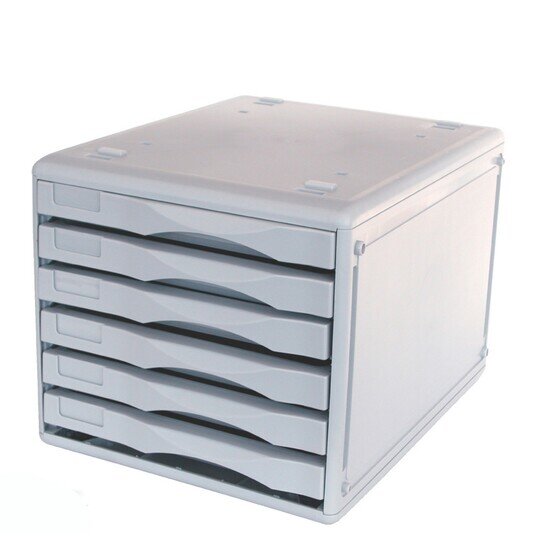 Metro 3439 Desktop Filing Drawers B4 6-Drawer Grey